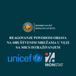 REAGOVANJE POVODOM OBJAVA  NA DRUŠTVENIM MREŽAMA U VEZI SA MICS ISTRAŽIVANJEM